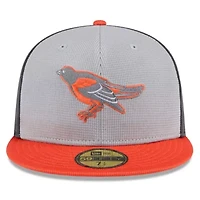 MLB Gray/Orange Baltimore Orioles 2025 Batting Practice 59FIFTY Fitted Hat