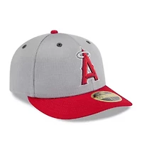MLB Gray/Red Los Angeles Angels 2025 Batting Practice Low 59FIFTY Fitted Hat