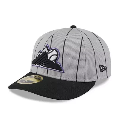 MLB Gray/Black Colorado Rockies 2025 Batting Practice Low 59FIFTY Fitted Hat