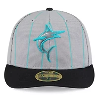 MLB Gray/Black Miami Marlins 2025 Batting Practice Low 59FIFTY Fitted Hat