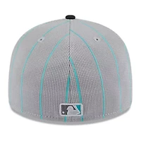 MLB Gray/Black Miami Marlins 2025 Batting Practice Low 59FIFTY Fitted Hat