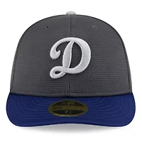 MLB Gray/Royal Los Angeles Dodgers 2025 Batting Practice Low 59FIFTY Fitted Hat