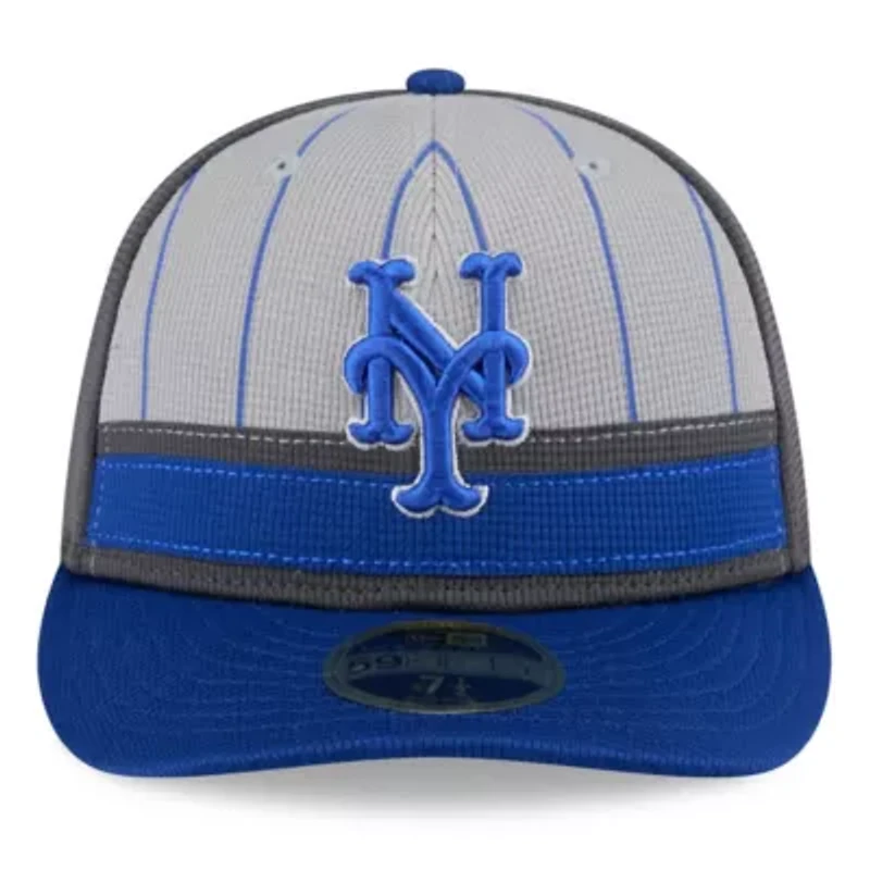 MLB Gray/Royal New York Mets 2025 Batting Practice Low 59FIFTY Fitted Hat