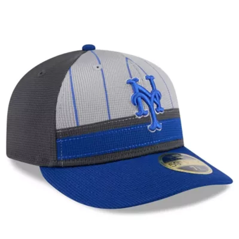 MLB Gray/Royal New York Mets 2025 Batting Practice Low 59FIFTY Fitted Hat