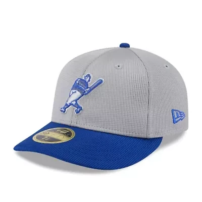 MLB Gray/Royal Milwaukee Brewers 2025 Batting Practice Low 59FIFTY Fitted Hat