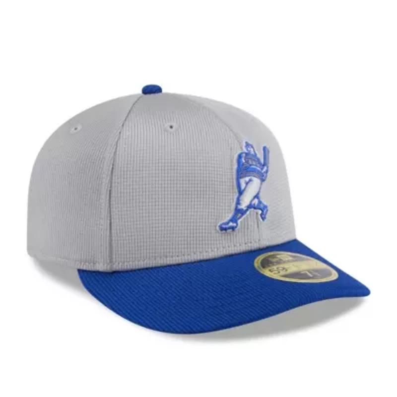 MLB Gray/Royal Milwaukee Brewers 2025 Batting Practice Low 59FIFTY Fitted Hat