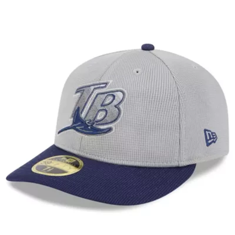 MLB Gray/Navy Tampa Bay Rays 2025 Batting Practice Low 59FIFTY Fitted Hat
