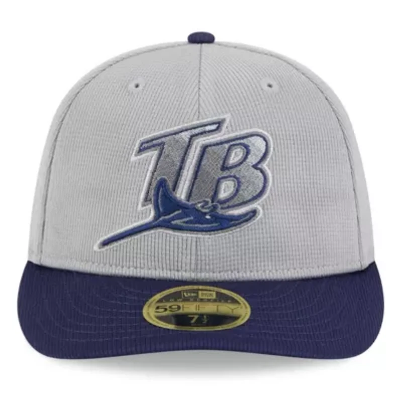 MLB Gray/Navy Tampa Bay Rays 2025 Batting Practice Low 59FIFTY Fitted Hat