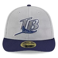 MLB Gray/Navy Tampa Bay Rays 2025 Batting Practice Low 59FIFTY Fitted Hat