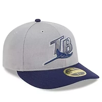 MLB Gray/Navy Tampa Bay Rays 2025 Batting Practice Low 59FIFTY Fitted Hat