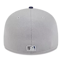 MLB Gray/Navy Tampa Bay Rays 2025 Batting Practice Low 59FIFTY Fitted Hat