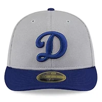 MLB Gray/Royal Los Angeles Dodgers 2025 Batting Practice Low 59FIFTY Fitted Hat