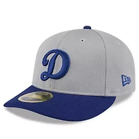 MLB Gray/Royal Los Angeles Dodgers 2025 Batting Practice Low 59FIFTY Fitted Hat