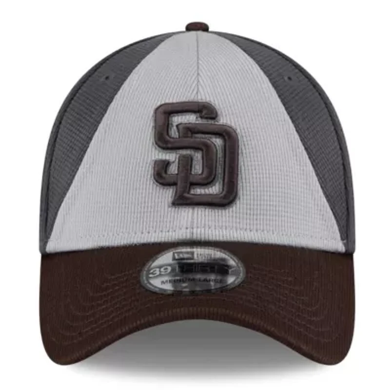 MLB Gray/Brown San Diego Padres 2025 Batting Practice 39THIRTY Flex Hat