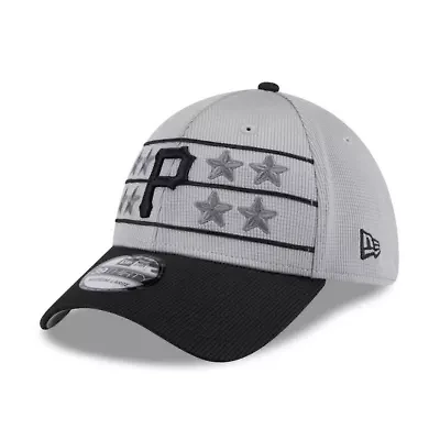 MLB Gray/Black Pittsburgh Pirates 2025 Batting Practice 39THIRTY Flex Hat