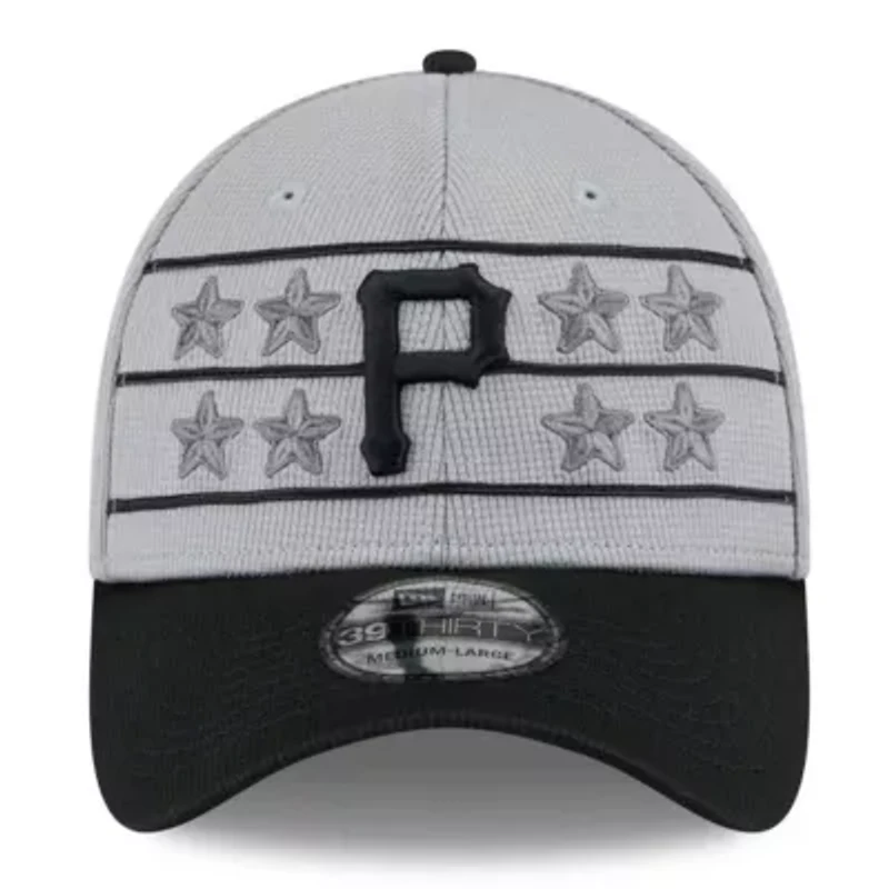 MLB Gray/Black Pittsburgh Pirates 2025 Batting Practice 39THIRTY Flex Hat
