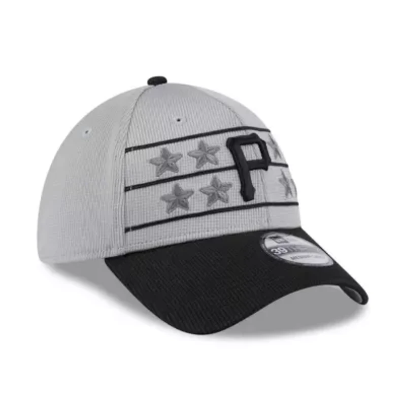 MLB Gray/Black Pittsburgh Pirates 2025 Batting Practice 39THIRTY Flex Hat