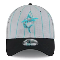 MLB Gray/Black Miami Marlins 2025 Batting Practice 39THIRTY Flex Hat