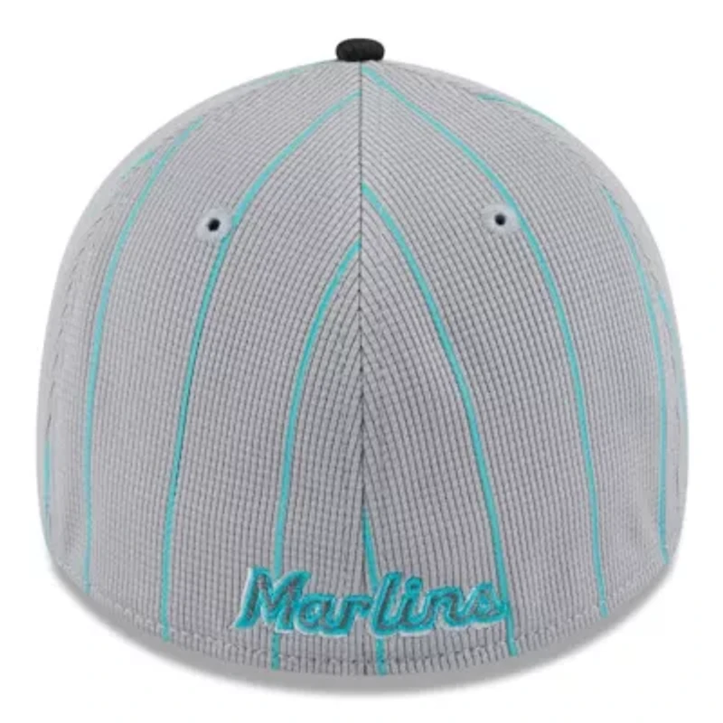 MLB Gray/Black Miami Marlins 2025 Batting Practice 39THIRTY Flex Hat