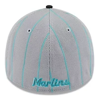 MLB Gray/Black Miami Marlins 2025 Batting Practice 39THIRTY Flex Hat
