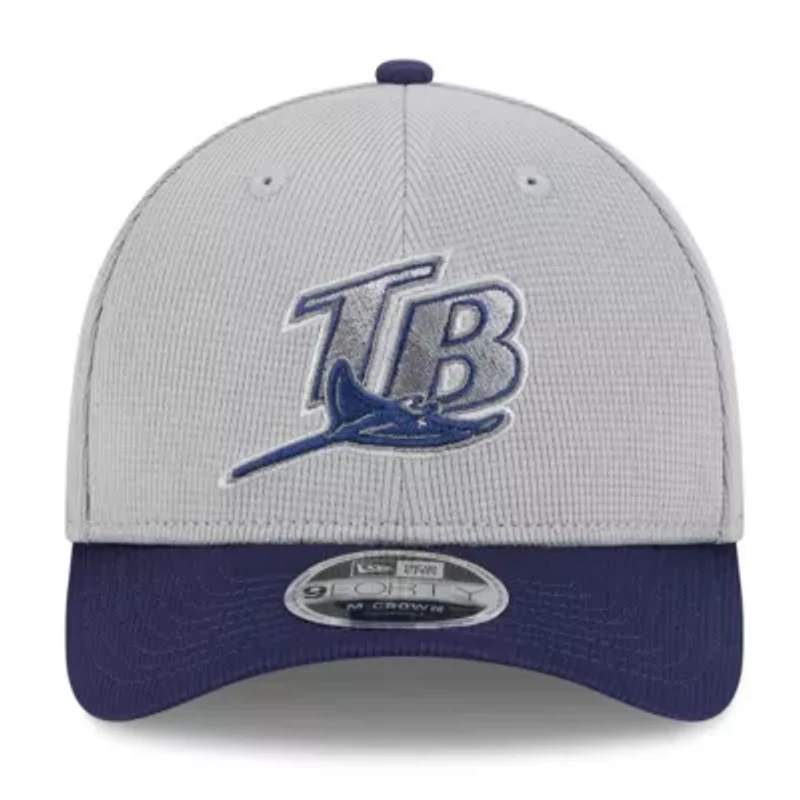 MLB Gray/Navy Tampa Bay Rays 2025 Batting Practice 9FORTY M-Crown Adjustable Hat