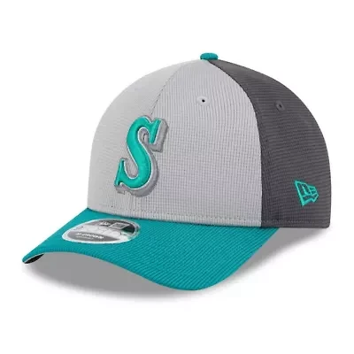 MLB Gray/Aqua Seattle Mariners 2025 Batting Practice 9FORTY M-Crown Adjustable Hat