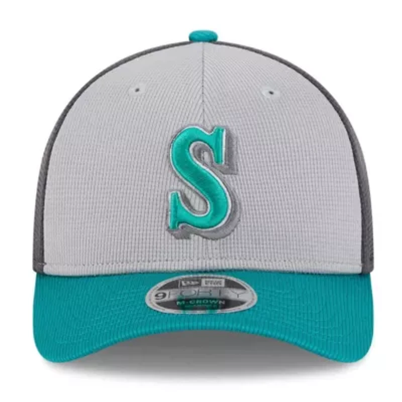 MLB Gray/Aqua Seattle Mariners 2025 Batting Practice 9FORTY M-Crown Adjustable Hat