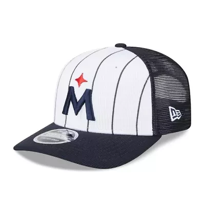 MLB White/Navy Minnesota Twins 2025 Batting Practice 9SEVENTY Stretch-Snap Trucker Hat