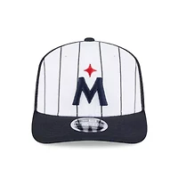 MLB White/Navy Minnesota Twins 2025 Batting Practice 9SEVENTY Stretch-Snap Trucker Hat