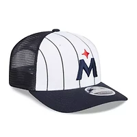 MLB White/Navy Minnesota Twins 2025 Batting Practice 9SEVENTY Stretch-Snap Trucker Hat