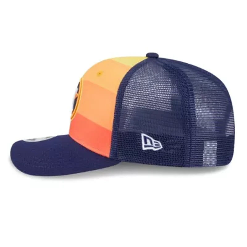 MLB Orange/Navy Houston Astros 2025 Batting Practice 9SEVENTY Stretch-Snap Trucker Hat