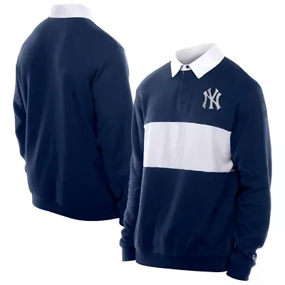 MLB New York Yankees Throwback Prep Colorblock Rugby Polo