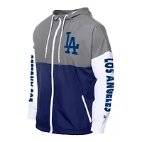 MLB Royal/Gray Los Angeles Dodgers Color Block Full-Zip Hoodie Windbreaker