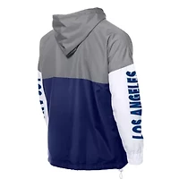 MLB Royal/Gray Los Angeles Dodgers Color Block Full-Zip Hoodie Windbreaker