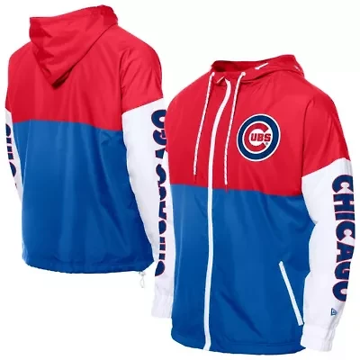 MLB Royal/Red Chicago Cubs Color Block Full-Zip Hoodie Windbreaker