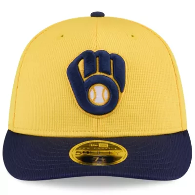 MLB Gold/Navy Milwaukee Brewers 2025 Spring Training Low 59FIFTY Fitted Hat