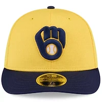 MLB Gold/Navy Milwaukee Brewers 2025 Spring Training Low 59FIFTY Fitted Hat