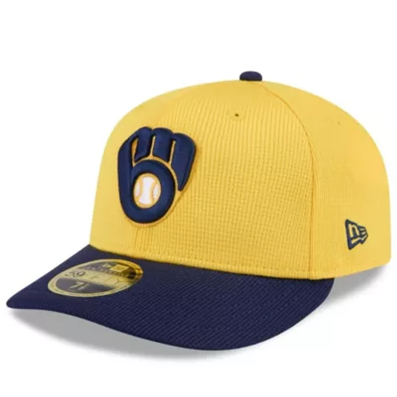 MLB Gold/Navy Milwaukee Brewers 2025 Spring Training Low 59FIFTY Fitted Hat