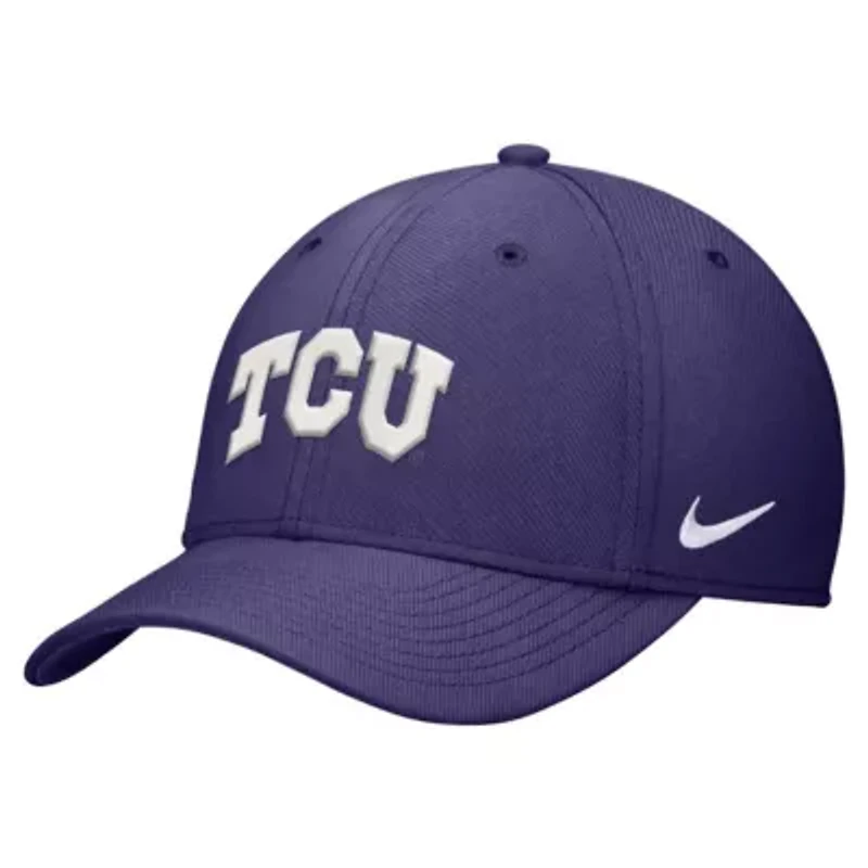 NCAA Nike TCU Horned Frogs 2024 Sideline Rise Swoosh Flex Hat