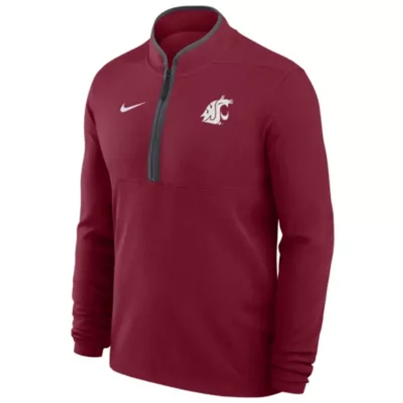 NCAA Nike Washington State Cougars Coaches Courtside Basketball Victory Performance Quarter-Zip Top