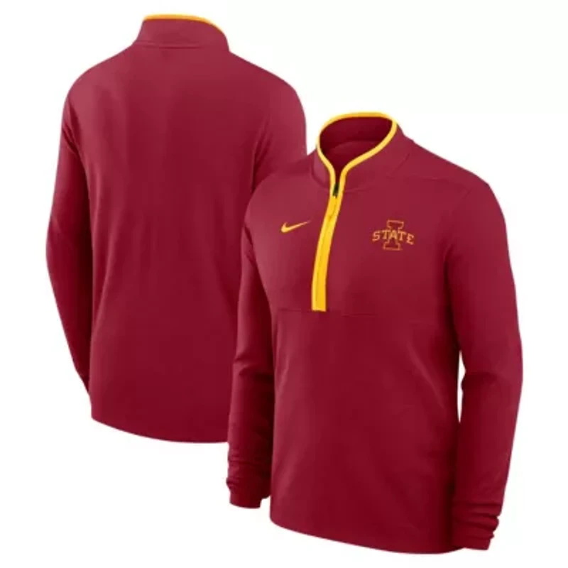 NCAA Nike Iowa State Cyclones Coaches Courtside Basketball Victory Performance Quarter-Zip Top