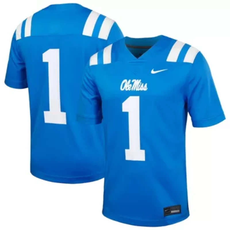 NCAA Nike #1 Powder Ole Miss Rebels Untouchable Football Jersey