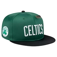 NBA Kelly Green/Black Boston Celtics Throwback Satin Vintage Pin Two-Tone 59FIFTY Fitted Hat