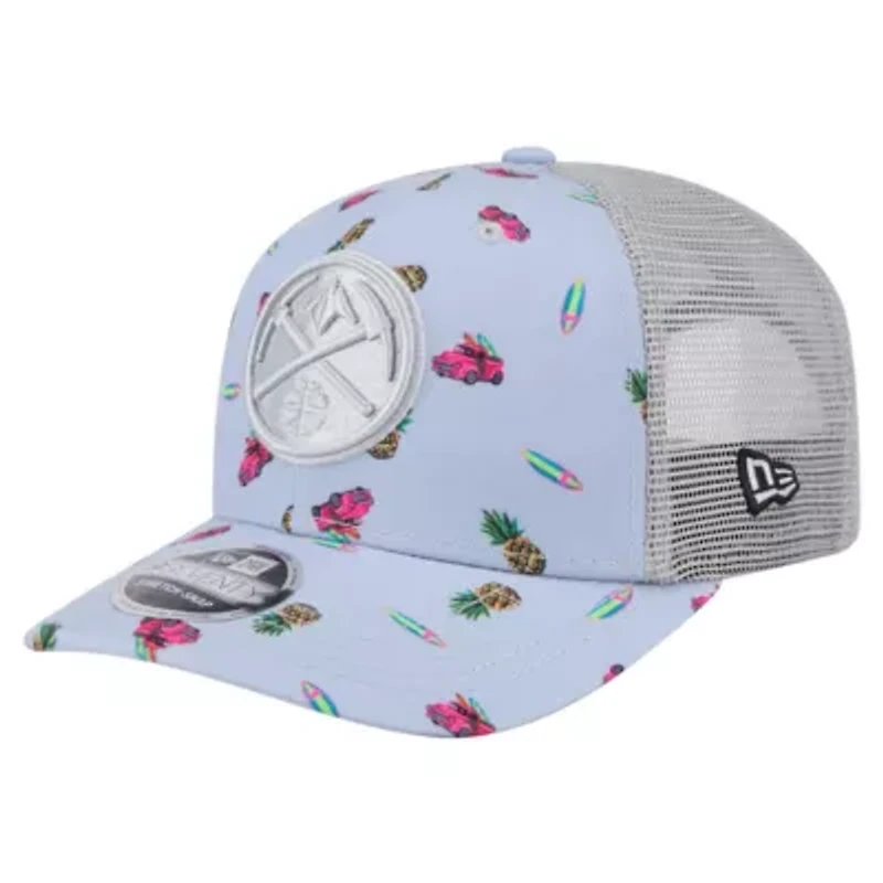 NBA Light Blue/Gray Denver Nuggets Adventure Aloha Pattern 9SEVENTY Stretch-Snap Hat