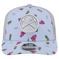 NBA Light Blue/Gray Denver Nuggets Adventure Aloha Pattern 9SEVENTY Stretch-Snap Hat