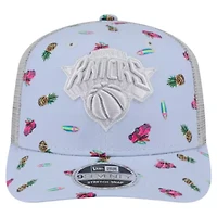 NBA Light Blue/Gray New York Knicks Adventure Aloha Pattern 9SEVENTY Stretch-Snap Hat
