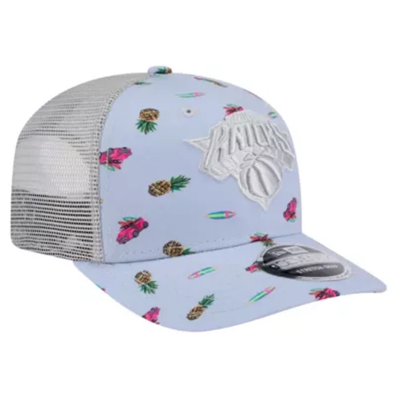 NBA Light Blue/Gray New York Knicks Adventure Aloha Pattern 9SEVENTY Stretch-Snap Hat