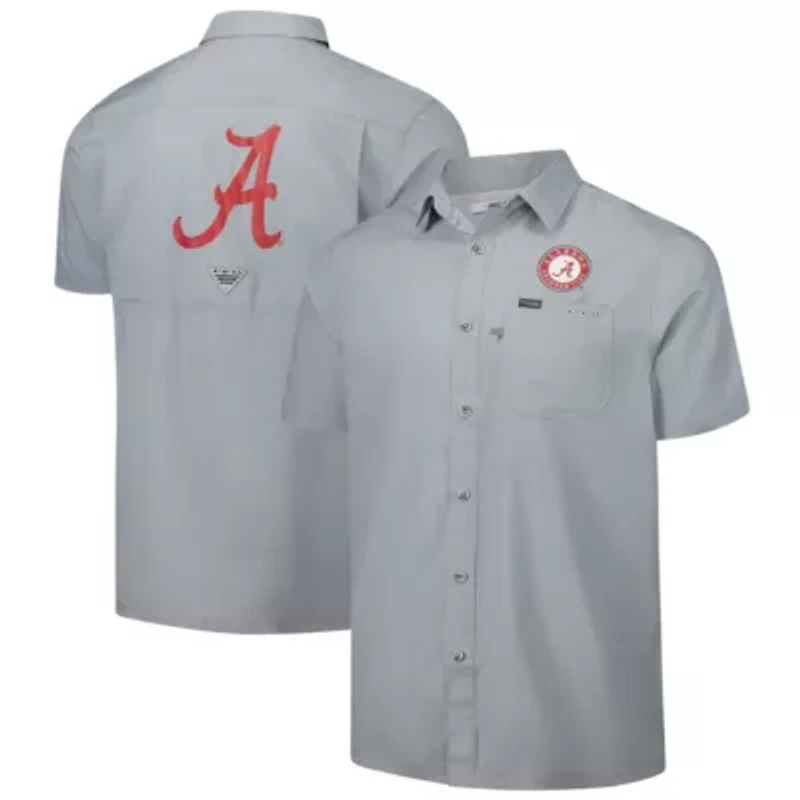 Alabama Crimson Tide NCAA PFG Slack Tide™ Omni-Shade™ Button-Up Camp Shirt