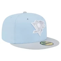 NHL Light Blue/Gray Pittsburgh Penguins Color Pack Two-Tone 59FIFTY Fitted Hat