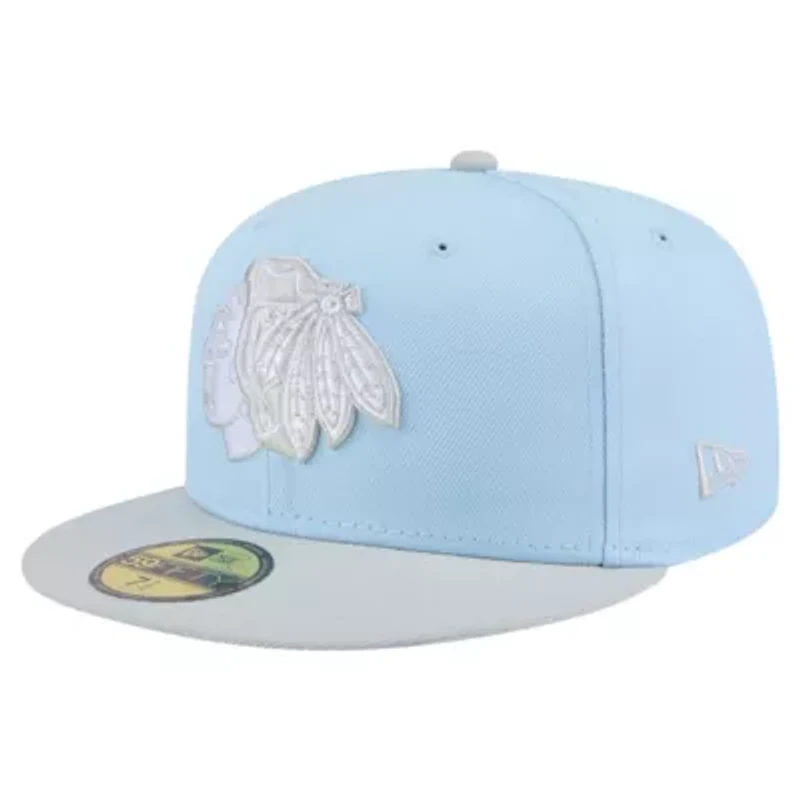 NHL Light Blue/Gray Chicago Blackhawks Color Pack Two-Tone 59FIFTY Fitted Hat